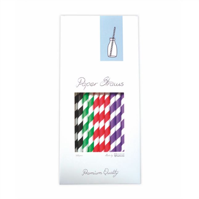 Paperstraw mixed colors 8*255 mm 100/box