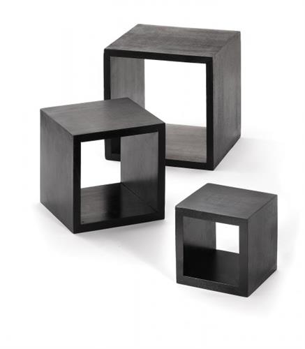 Barclay Risers 3 pc Riser Set Black Painted Wood 1/box