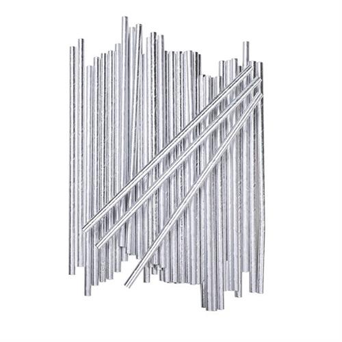 Paper straws metallic silver 6*200 mm