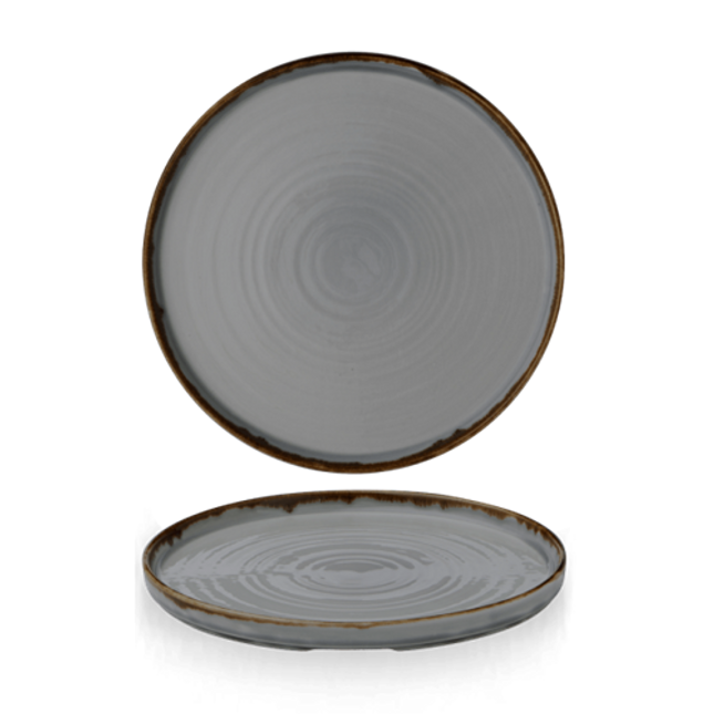 Harvest Grey Walled Plate 26cm 6/box