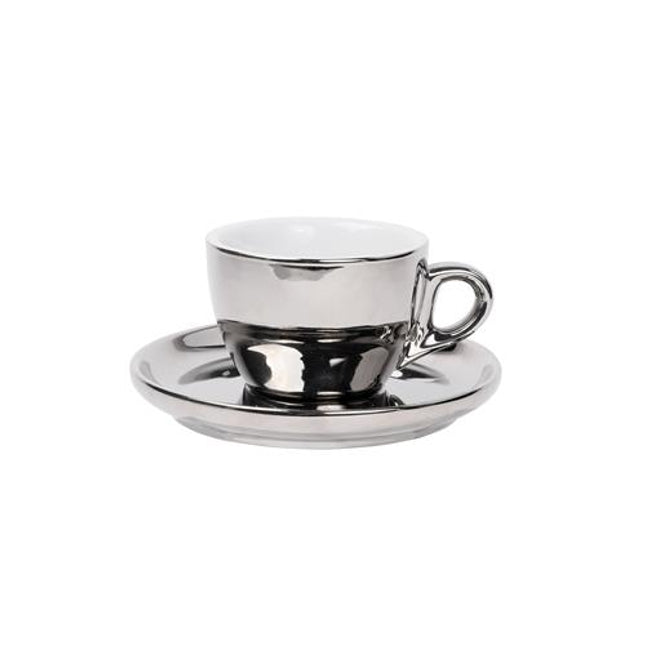 Coffee Cup and Saucer Silver 160 ml 6/box