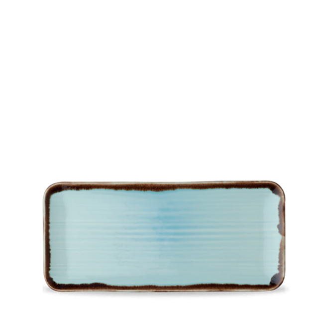 Harvest Turquoise Organic Rect Plate 34.6x15.6cm 6/box