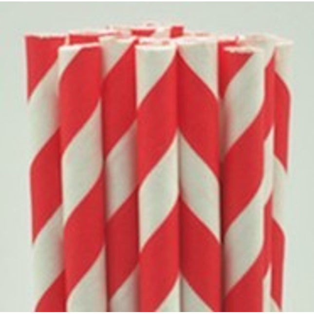 Paperstraw red white 8*255 mm