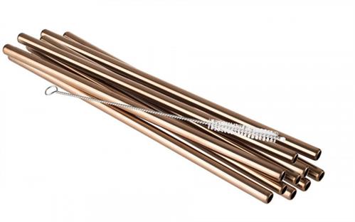 Metal Straw Copper 215*8 mm 10 straws + brush