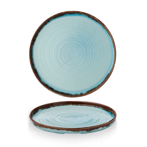 Harvest Turquoise Walled Plate 26 cm 6/box