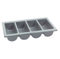 GN Cutlery Tray 4-Compartments Gray 1/1