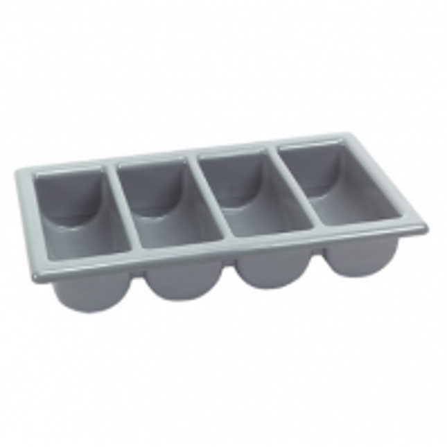GN Cutlery Tray 4-Compartments Gray 1/1